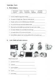 English Worksheet: Cambridge Flyers Worksheet 2