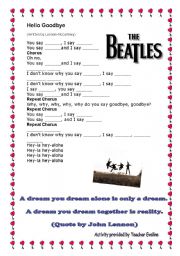 English Worksheet: Hello GoodBye_The Beatles