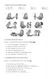 English Worksheet: Object pronouns