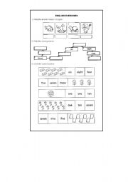 English worksheet: Numbers and animals