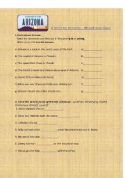 English worksheet: A visit to Arizona