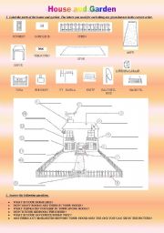 English worksheet: house and garden