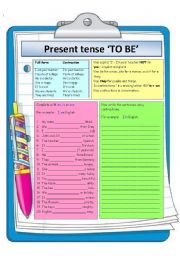 English Worksheet: Present simple - TO BE