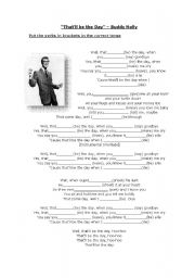 English Worksheet: Buddy Holly 