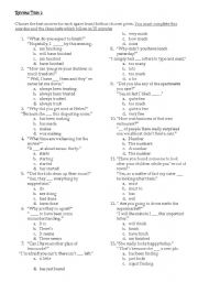 English Worksheet: vocabulary quiz 