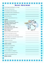 English Worksheet: Song Activity - Heaven - Bryan Adams