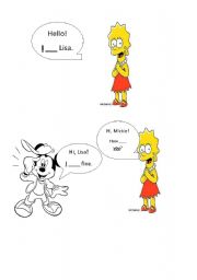 English worksheet: To be (Present Simple) with The Simpsons