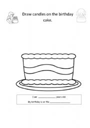 English Worksheet: Birthday Cake