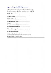 English worksheet: Agree or Disagree