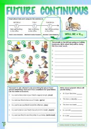 English Worksheet: Future Continuous