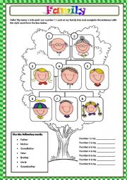 English Worksheet: FAMILY