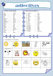 English Worksheet: ADJECTIVES