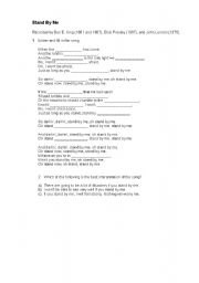 English worksheet: stand by me - song