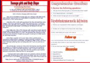 English Worksheet: Teenage Girls and Body Shape