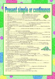 English Worksheet: Present simple and continuous