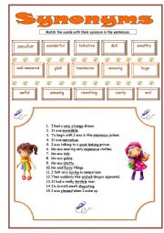 English Worksheet: Synonyms