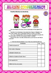 English Worksheet: READING COMPREHENSION