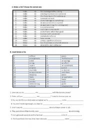 English Worksheet: Make or Do?