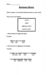 English Worksheet: Sentence Stress