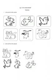 English worksheet: animals