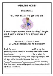 English worksheet: Literacy in the Community - Going Shopping