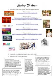 English Worksheet: cooking tv shows