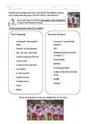 English worksheet: Radio Commentary (Football Match)