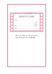 English Worksheet: Identity Card