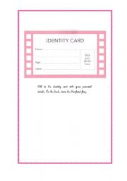 English worksheet: Identity Card