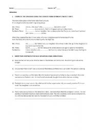 English worksheet: MODAL VERBS FOR DEDUCTION