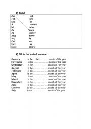 English Worksheet: Months of the Year