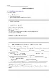 English Worksheet: Webquest about American TV shows