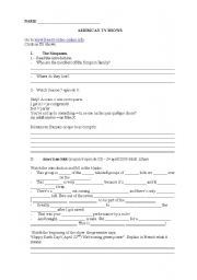 English worksheet: Webquest about American TV shows