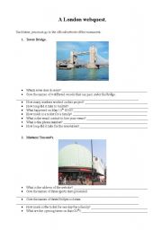 English Worksheet: London monuments webquest