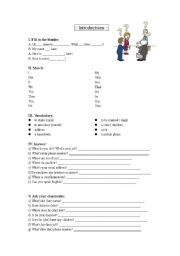 English worksheet: Introductions- Basic