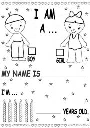 English Worksheet: kinder students