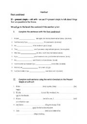 English Worksheet: First conditional