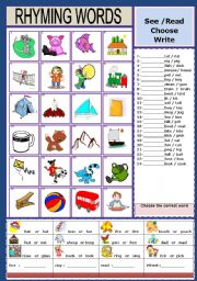 English Worksheet: RHYMING WORDS