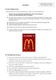 Conversation Class based on a polemic video about fast food (Teachers copy)