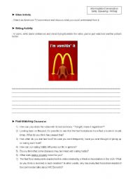 English Worksheet: Conversation Class based on a polemic video about fast food (Students copy)