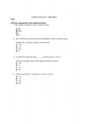 English Worksheet: Conjucntions Assessment