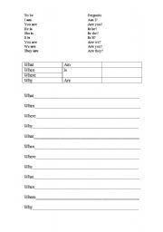 English worksheet: Verb to be in questions