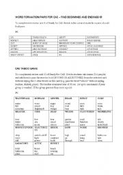 Word Formation and Taboo games for CAE