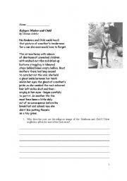 English worksheet: Refugee Mother and Child