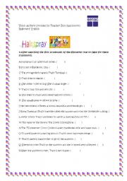 English Worksheet: Hairspray 