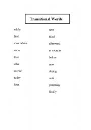 English worksheet: Transitional Words