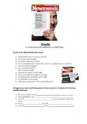 English Worksheet: Kindle new reading device - Ad - Listening and Watching