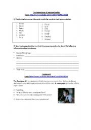 English Worksheet: Video activity for Spanish Speakers