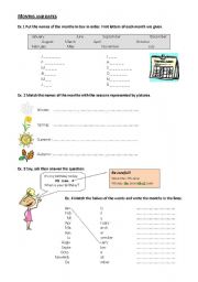 English Worksheet: Months and dates