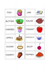 English Worksheet: Vocabulary Domino Set Food 2/2